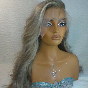 Luxury 100% Human  Lace Front Wig – Ash Blonde Elegance22 in 13x6 Parting Area